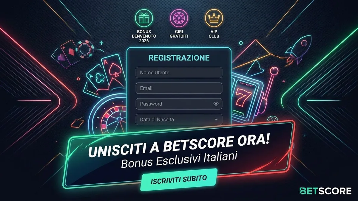 Registrazione con bonus Betscore
